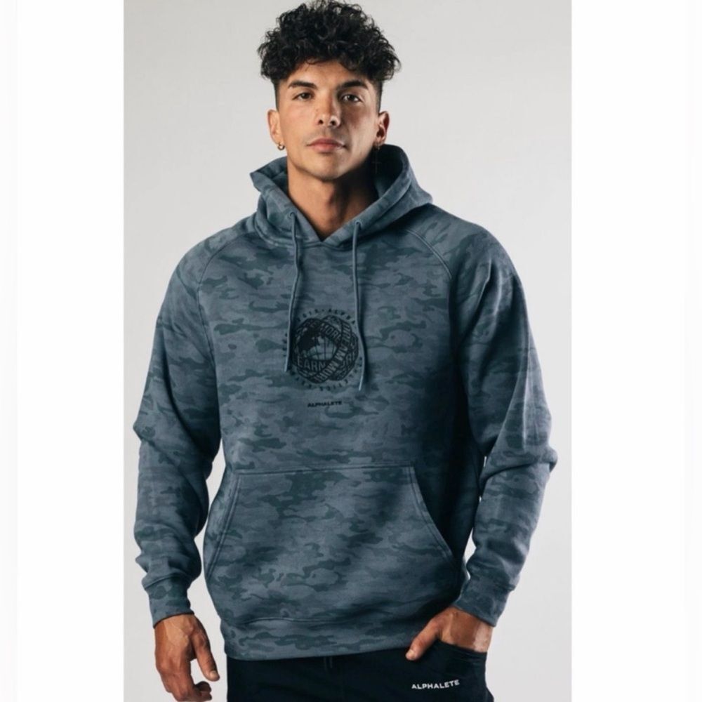 Alphalete Gray Camo Global Impact Performance Hoodie Men Size M